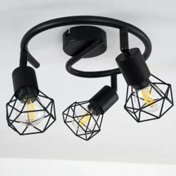 Plafonnier Baripada Noir, 3 lumières