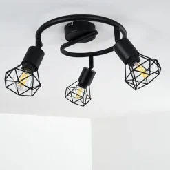Plafonnier Baripada Noir, 3 lumières