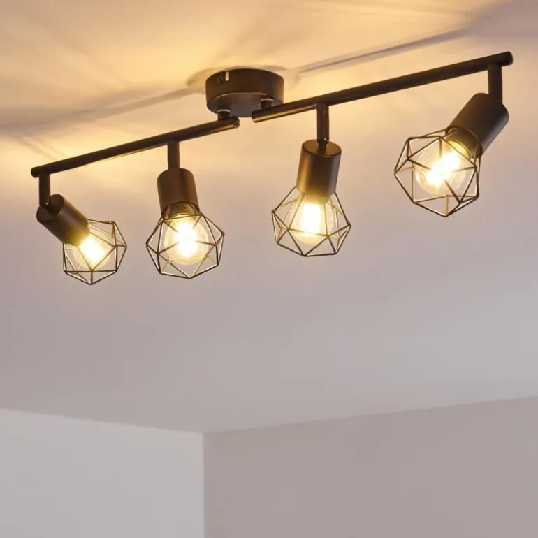 Plafonnier Baripada Noir, 4 lumières