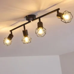 Plafonnier Baripada Noir, 4 lumières