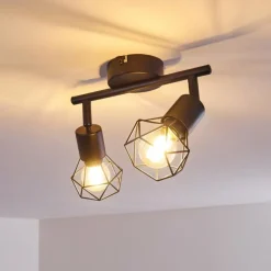 Plafonnier Baripada Noir, 2 lumières