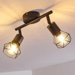 Plafonnier Baripada Noir, 2 lumières