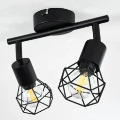 Plafonnier Baripada Noir, 2 lumières