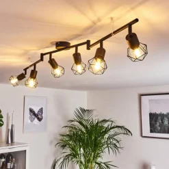 Plafonnier Baripada Noir, 6 lumières