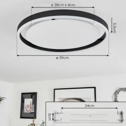 Plafonnier Barril LED Blanc, 1 lumière