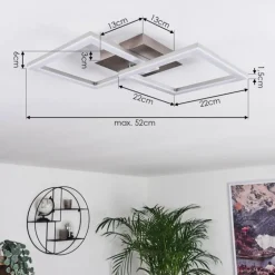 Plafonnier Batuna LED Nickel mat, 1 lumière