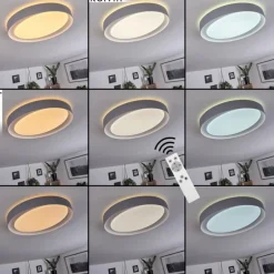 Plafonnier Beade LED Gris, Blanc, 1 lumière, Télécommandes, Changeur de couleurs