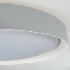 Plafonnier Beade LED Gris, Blanc, 1 lumière, Télécommandes, Changeur de couleurs