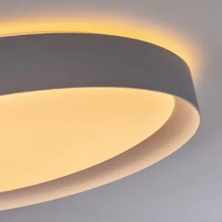 Plafonnier Beade LED Gris, Blanc, 1 lumière, Télécommandes, Changeur de couleurs