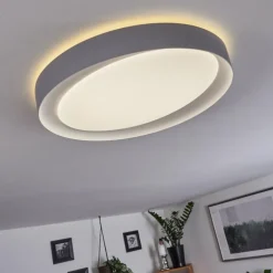 Plafonnier Beade LED Gris, Blanc, 1 lumière, Télécommandes, Changeur de couleurs