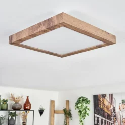 Plafonnier Bealeton LED Brun, Couleur bois, 1 lumière