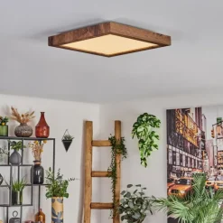 Plafonnier Bealeton LED Brun, Couleur bois, 1 lumière