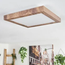 Plafonnier Bealeton LED Brun, Couleur bois, 1 lumière