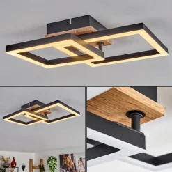 Plafonnier Bealo LED Brun, Couleur bois, 1 lumière