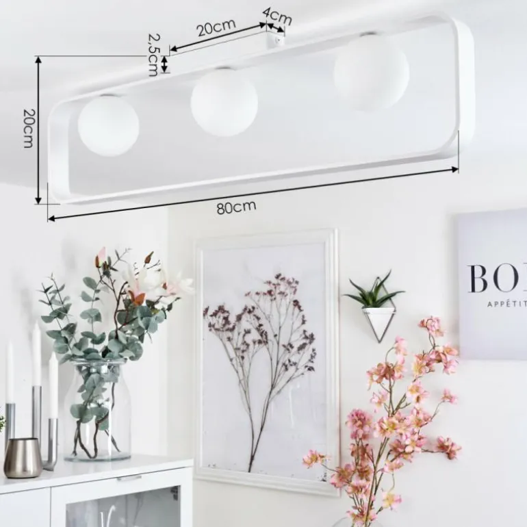 Plafonnier Beland Blanc, 3 lumières