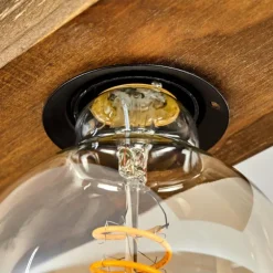 Plafonnier Berat Brun, Noir, 3 lumières