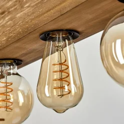 Plafonnier Berat Brun, Noir, 4 lumières