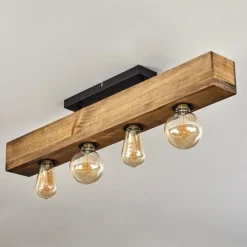 Plafonnier Berat Brun, Noir, 4 lumières