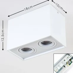 Plafonnier Betsie Blanc, 2 lumières