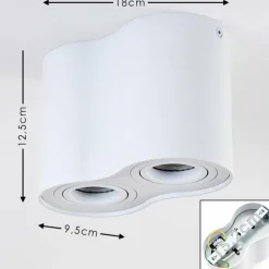 Plafonnier Betsie Blanc, 2 lumières