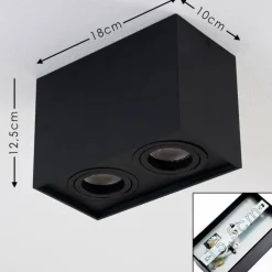 Plafonnier Betsie Noir, 2 lumières