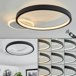 Plafonnier Bina LED Blanc, 1 lumière, Télécommandes