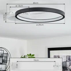 Plafonnier Bina LED Blanc, 1 lumière, Télécommandes