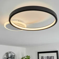 Plafonnier Bina LED Blanc, 1 lumière, Télécommandes