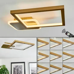 Plafonnier Bina LED Laiton, 1 lumière, Télécommandes