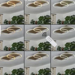 Plafonnier Blandford LED Écru, Nickel mat, Argenté, 2 lumières, Télécommandes