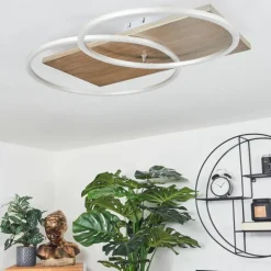 Plafonnier Blandford LED Écru, Nickel mat, Argenté, 2 lumières, Télécommandes