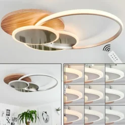 Plafonnier Blandford LED Écru, Nickel mat, Argenté, 1 lumière, Télécommandes