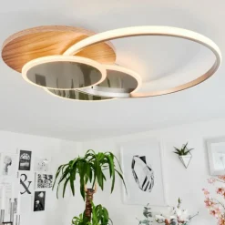 Plafonnier Blandford LED Écru, Nickel mat, Argenté, 1 lumière, Télécommandes