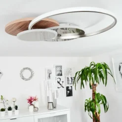 Plafonnier Blandford LED Écru, Nickel mat, Argenté, 1 lumière, Télécommandes