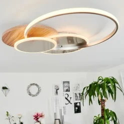 Plafonnier Blandford LED Écru, Nickel mat, Argenté, 1 lumière, Télécommandes