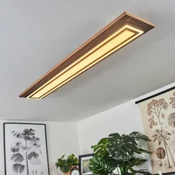 Plafonnier Blandford LED Brun, Couleur bois, Noir, 2 lumières, Télécommandes