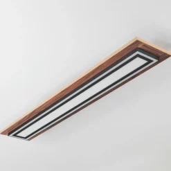 Plafonnier Blandford LED Brun, Couleur bois, Noir, 2 lumières, Télécommandes