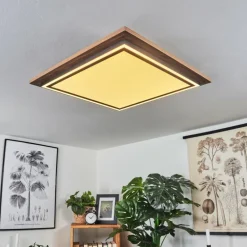 Plafonnier Blandford LED Brun, Couleur bois, 2 lumières, Télécommandes