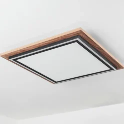 Plafonnier Blandford LED Brun, Couleur bois, 2 lumières, Télécommandes