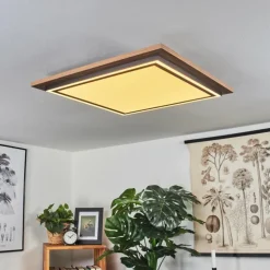 Plafonnier Blandford LED Brun, Couleur bois, 2 lumières, Télécommandes