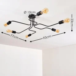 Plafonnier Bogno Noir, 6 lumières