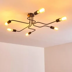 Plafonnier Bogno Noir, 6 lumières