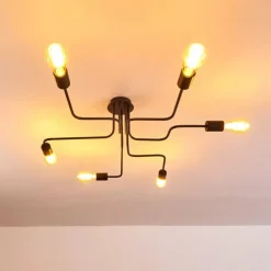 Plafonnier Bogno Noir, 6 lumières