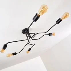 Plafonnier Bogno Noir, 6 lumières