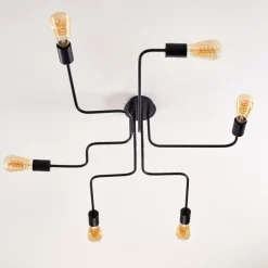 Plafonnier Bogno Noir, 6 lumières