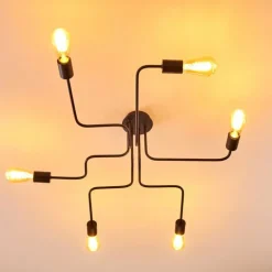 Plafonnier Bogno Noir, 6 lumières