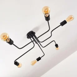 Plafonnier Bogno Noir, 6 lumières