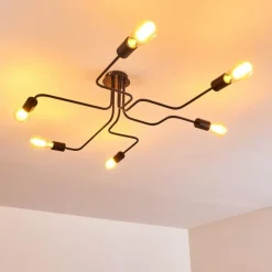 Plafonnier Bogno Noir, 6 lumières