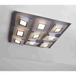 Plafonnier Bopp FRAME LED Aluminium, 9 lumières