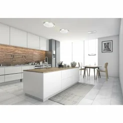 Plafonnier Bopp-Leuchten AURA LED Aluminium, Argenté, Blanc, 1 lumière